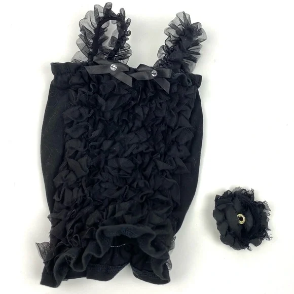 Baby black ruffle pullover dress for photo shoot dress up glamour shots picture - Picture 5 of 11